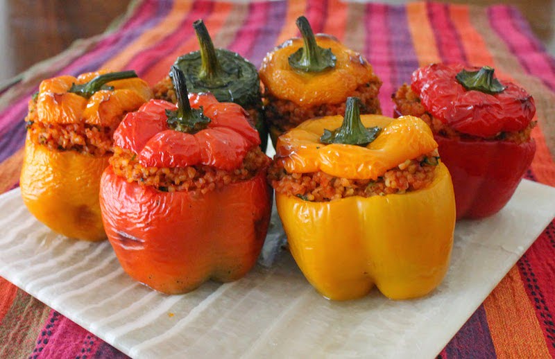 Rellenos Árabes Para Preparar Berenjena, Zapallito italiano, Pimentón, Papas, Hojas de parra